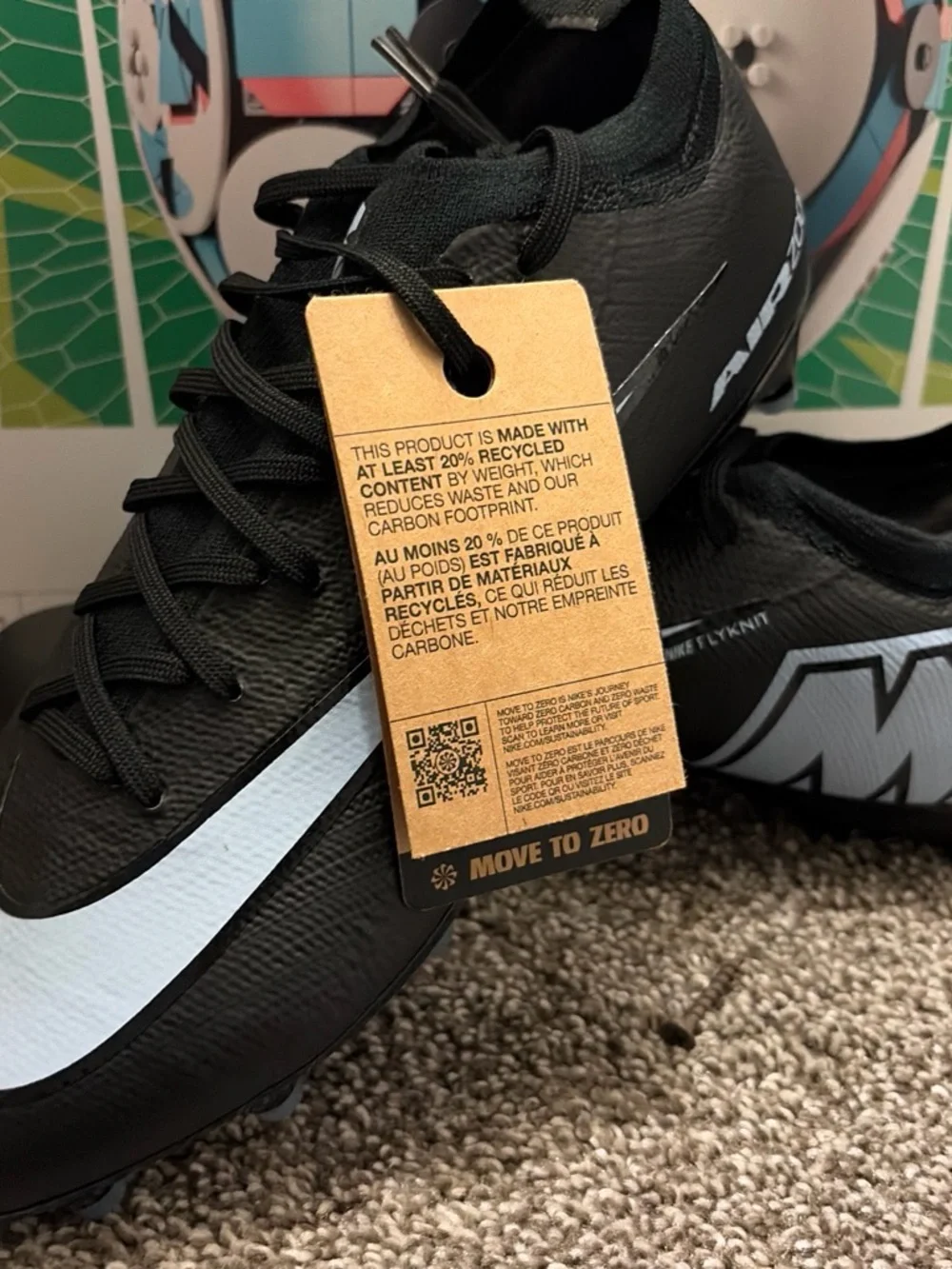 Nike Men’s Black and White Athletic Cleats with AG Plate